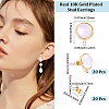 20Pcs Flat Round Brass & Glass Stud Earrings KK-BBC0028-26-2