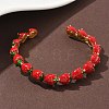 Brass Enamel Cuff Bracelets BJEW-L703-02B-G-2