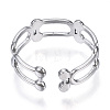 304 Stainless Steel Arch Shape Open Cuff Ring RJEW-N040-41-3