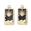 Rack Plating Brass Micro Pave Clear Cubic Zirconia Pendants KK-D073-24G-2