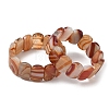 Natural Banded Agate Beads Stretch Bracelets for Women Men BJEW-I323-02W-1