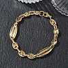 304 Stainless Steel Coffee Bean Chain Bracelets SA-CBA2696-07G-1