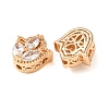 Brass Micro Pave Clear Cubic Zirconia Beads CU-CBAEC99-29G-2