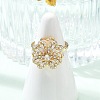 Clover Rotatable Open Cuff Rings for Women RJEW-R007-02G-1
