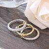 Stainless Steel Micro Pave Clear Cubic Zirconia Stackable Finger Rings WGD96BD-02-3