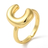 Initials Brass Open Cuff Ring for Women RJEW-N046-02C-G-1