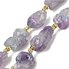 Electroplated Raw Rough Natural Amethyst Beads Strands G-Z131-J02-11-2