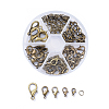 Alloy Lobster Claw Clasps and Jump Rings Set PALLOY-X0004-AB-NF-B-1