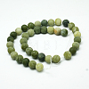 Round Frosted Natural TaiWan Jade Bead Strands X-G-M248-12mm-02-3