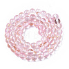 Transparent Spray Painted Glass Bead Strands GLAA-N035-03B-B06-2