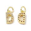 Real 18K Gold Plated Brass Micro Pave Clear Cubic Zirconia Charms KK-E068-VB452-D-1