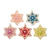 Glass Seed Beaded & Dyed Natural Malaysia Jade Pendants PALLOY-MZ01291-1
