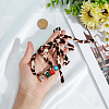 Alloy with Colorful Glass Pendant Polyester Collar Knot Tie Necklaces for Women NJEW-SP0001-17B-3