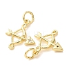 Brass Micro Pave Clear Cubic Zirconia Charms LS-CU-E003-14G-C-2