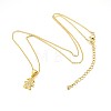 Human/Girl Real 18K Gold Plated Plated Alloy Micro Pave Cubic Zirconia Pendant Necklaces NJEW-H416-04G-1