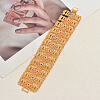 Elegant Alloy Cubic Zirconia Hollow Floral Filigree Rectangle Link Chain Bracelets for Women BY9230-1