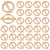 40Pcs 1-Hole Alloy Shank Buttons BUTT-MA0001-18KCG-1