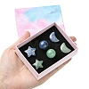 Natural Gemstone Healing Moon & Star & Round Ornaments AJEW-FS0001-12A-6