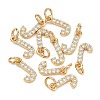 SHEGRACE Brass Micro Pave Clear Cubic Zirconia Pendants XGRQ29863-394G-J-1