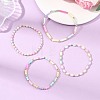 Dyed Natural Freshwater Shell & Electroplate Non-magnetic Synthetic Hematite Beads Stretch Bracelets for Women BJEW-JB13632-1