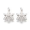 Brass Micro Pave Cubic Zirconia Pendants X-KK-F774-10P-NR-1