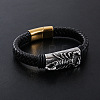 Punk Braided PU Leather Cord Bracelets BN2555-2-2