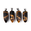 Natural Tiger Eye Pendants G-N349-16P-02-1