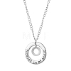 201 Stainless Steel and Alloy Round with Word Forest In My Heart Pendant Necklace NJEW-JN04697-01-2