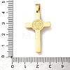 304 Stainless Steel Religion Jesus Cross Pendants STAS-F323-12PG-3