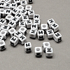 Large Hole Acrylic Letter European Beads SACR-Q103-6mm-01M-1