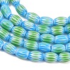 Handmade Millefiori Glass Oval Bead Strands LK-Z001-01B-03-4