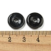 Natural Dyed & Heated Black Agate Donut/Pi Disc Charms G-G142-01D-3