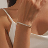 304 Stainless Steel Pave Clear 3A Cubic Zirconia Rectangle Tennis Bracelets for Women MM2615-2-3