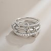 Brass Micro Pave Cubic Zirconia Finger Rings FS-WG6545E-05-1