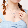 Mother's Day 304 Stainless Steel Double Layer Necklaces WG4BB53-02-3