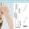 10Pcs 925 Sterling Silver Twisted Extender Chains STER-BBC0008-99-2
