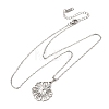 304 Stainless Steel Flower Pendant Cable Chain Necklaces for Men Women NJEW-K308-05A-P-4