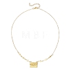 Brass Bag Locket Pendant Cross Link Chain Necklaces for Women NJEW-JN05838-4