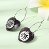 Natural Amethyst & 304 Stainless Steel Hoop Earrings for Women EJEW-G475-01P-09-1