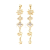 Brass Clear Cubic Zirconia Pendants KK-C166-06G-1