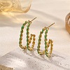 Twist 304 Stainless Steel Enamel Stud Earrings SA-CBA065A-01G-01-1