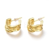 Brass Half Hoop Earrings EJEW-H104-10G-2