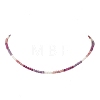 3.5MM Faceted Round Natural Amethyst & Rhodonite and Potato Natural Pearl Beaded Necklaces with 304 Stainless Steel End Chains NJEW-JN05974-02-2