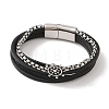 Braided Microfiber Leather Multi-strand Bracelets BJEW-B096-31B-1