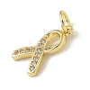 Rack Plating Brass Micro Pave Cubic Zirconia Pendants KK-K392-46G-2