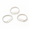 Natural White Jade Column Beaded Finger Ring with Synthetic Hematite RJEW-JR00461-02-1