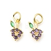 Brass Micro Pave Cubic Zirconia Charms KK-Z156-16G-1