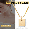 1Pc Stainless Steel Letter Rectangle Pendant Necklaces NJEW-LP0001-34Z-G-2