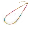 Colorful Dyed Natural White Jade Rondelle Beaded Necklaces for Summer Beach Style CL7611-1-1