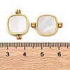 Ion Plating(IP) 304 Stainless Steel Pave Natural Shell Connector Charms STAS-Z100-03G-01-3